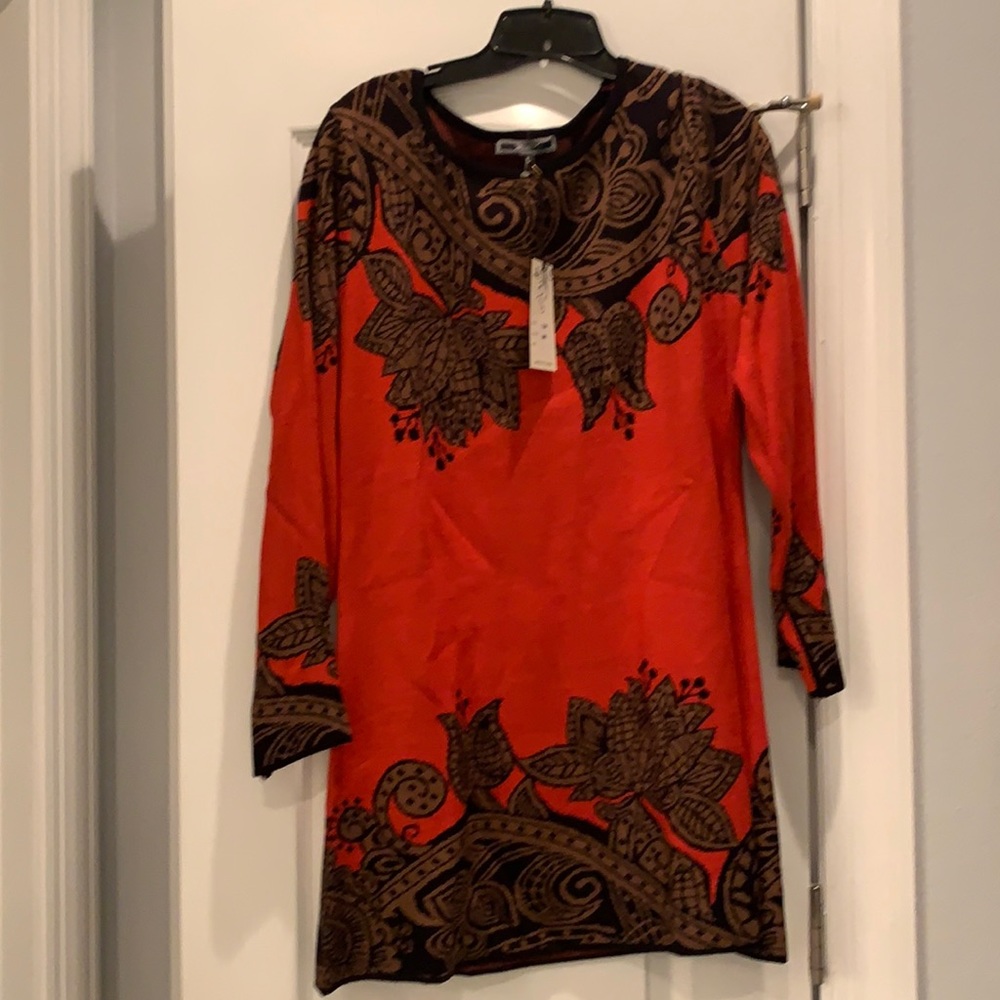 Zashi Red Sweater Dress